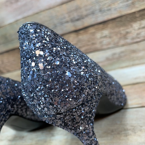 Nine West Silver Glitter Heels Size 5.5 - Picture 6 of 14